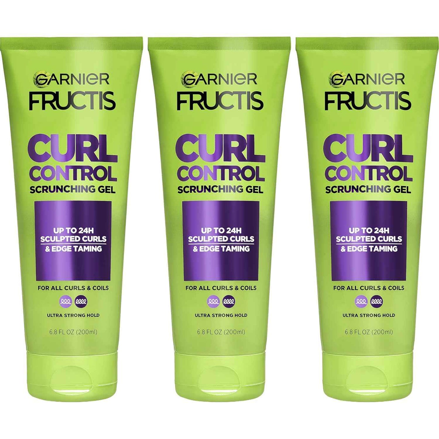 Garnier Fructis Curl Control Scrunching Hair Gel, Curl Jelly for Curly, Wavy, and Coily Hair with Frizz & Edge Control, Up to 24 HR Shape & Shine