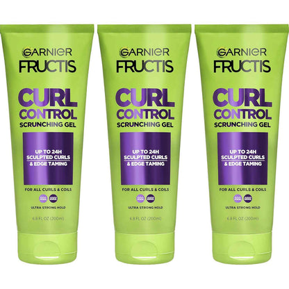 Garnier Fructis Curl Control Scrunching Hair Gel, Curl Jelly for Curly, Wavy, and Coily Hair with Frizz & Edge Control, Up to 24 HR Shape & Shine