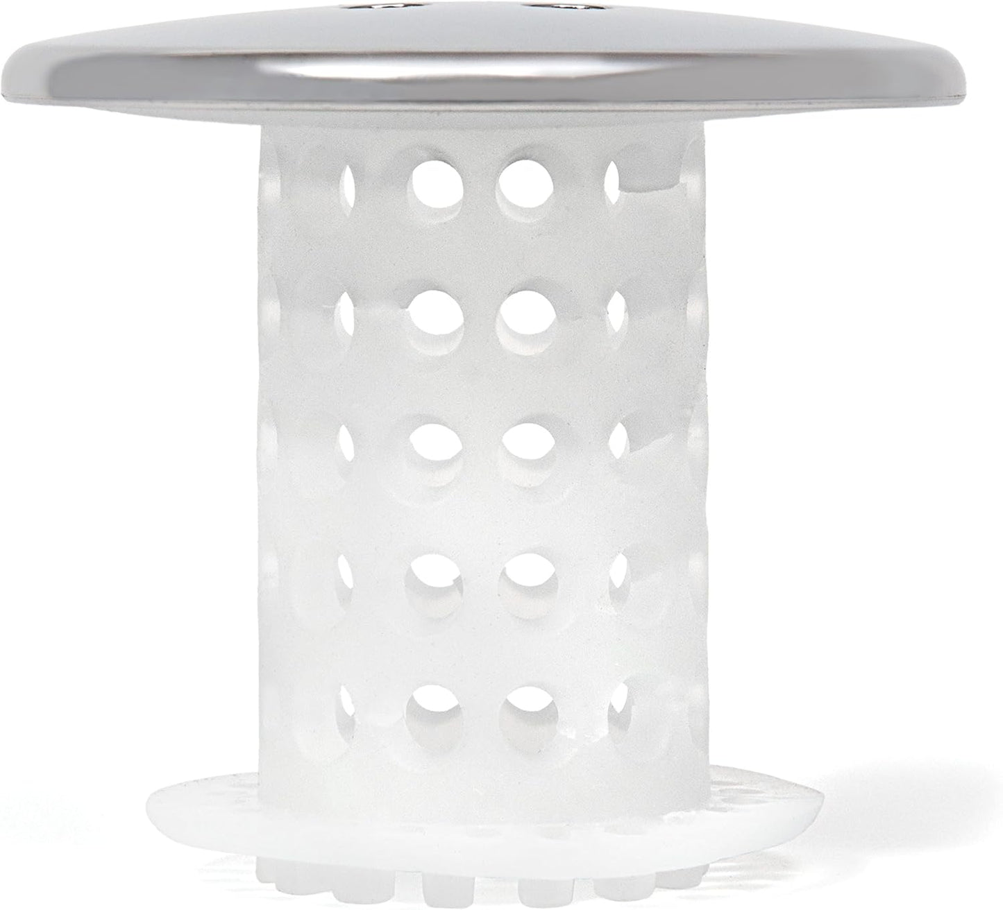 TubShroom_Bathtub_Drain_Protector_and_Hair_Catcher_-_2_Pack,_Chrome_-_Fits_1.5"_-_1.75"_Bathtub_and_Shower_Drains