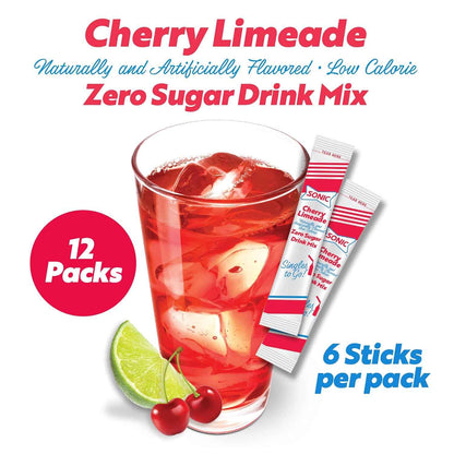 Sonic Singles To Go Powdered Drink Mix, 6 Sticks Per Box, 12 Boxes (72 Sticks Total)