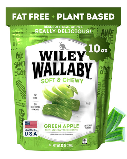 Wiley_Wallaby_Licorice_10_Ounce_Classic_Gourmet_Soft_&_Chewy_Australian_Green_Apple_Licorice_Candy_Twists,_1_Pack
