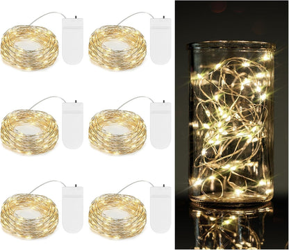 TingMiao_6_Pack_Fairy_Lights_Battery_Operated_7.2_ft_20_LED_Mini_String_Lights_Waterproof_Silvery_Copper_Wire_Firefly_Starry_Lights_for_Wedding_Bedroom_Party_Christmas_Decor(Warm_White)