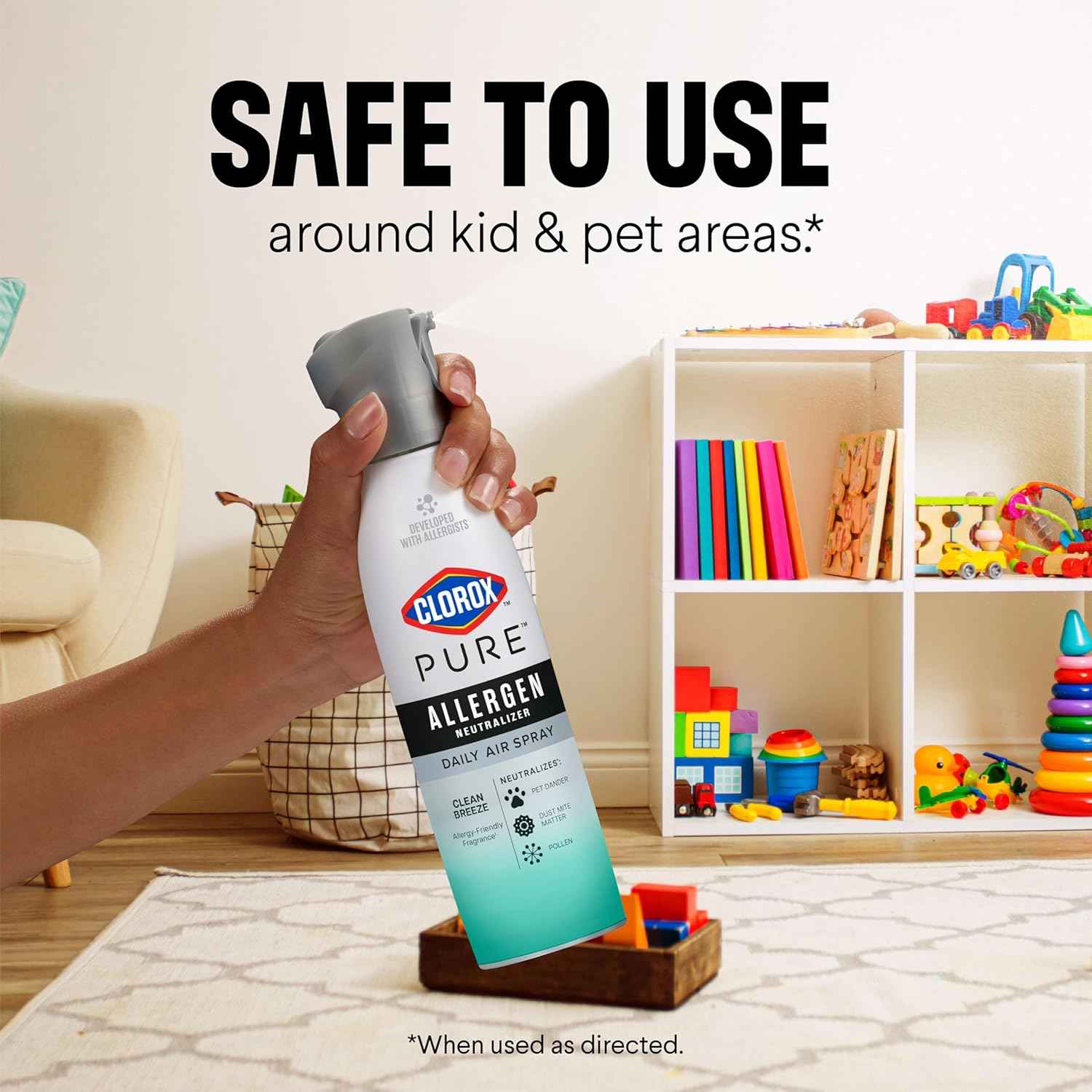 Clorox PURE Allergen Neutralizer Daily Air Spray, Clean Breeze, 8 Ounces