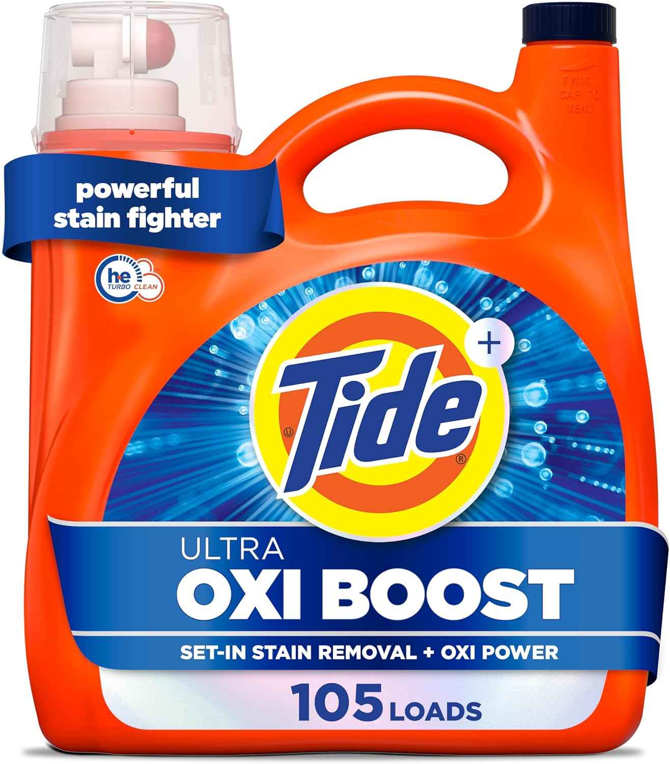 Tide Ultra Oxi Boost Liquid Laundry Detergent, Advanced Stain Remover with Extra Oxi Power