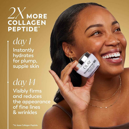 Olay Collagen Peptide Face Moisturizer, Firming Cream for Women, Fragrance-Free, Non-Greasy - Hydrating, Anti-Aging, Anti-Wrinkle, Smoothing of Fine Lines, Tightening Skin Care - Niacinamide, 1.7 Oz