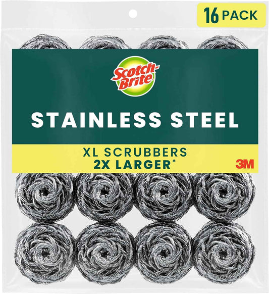 Scotch-Brite, Scouring Pads for Cleaning Tough Baked-On Messes, Metal Scrubbers for Cleaning Dishes