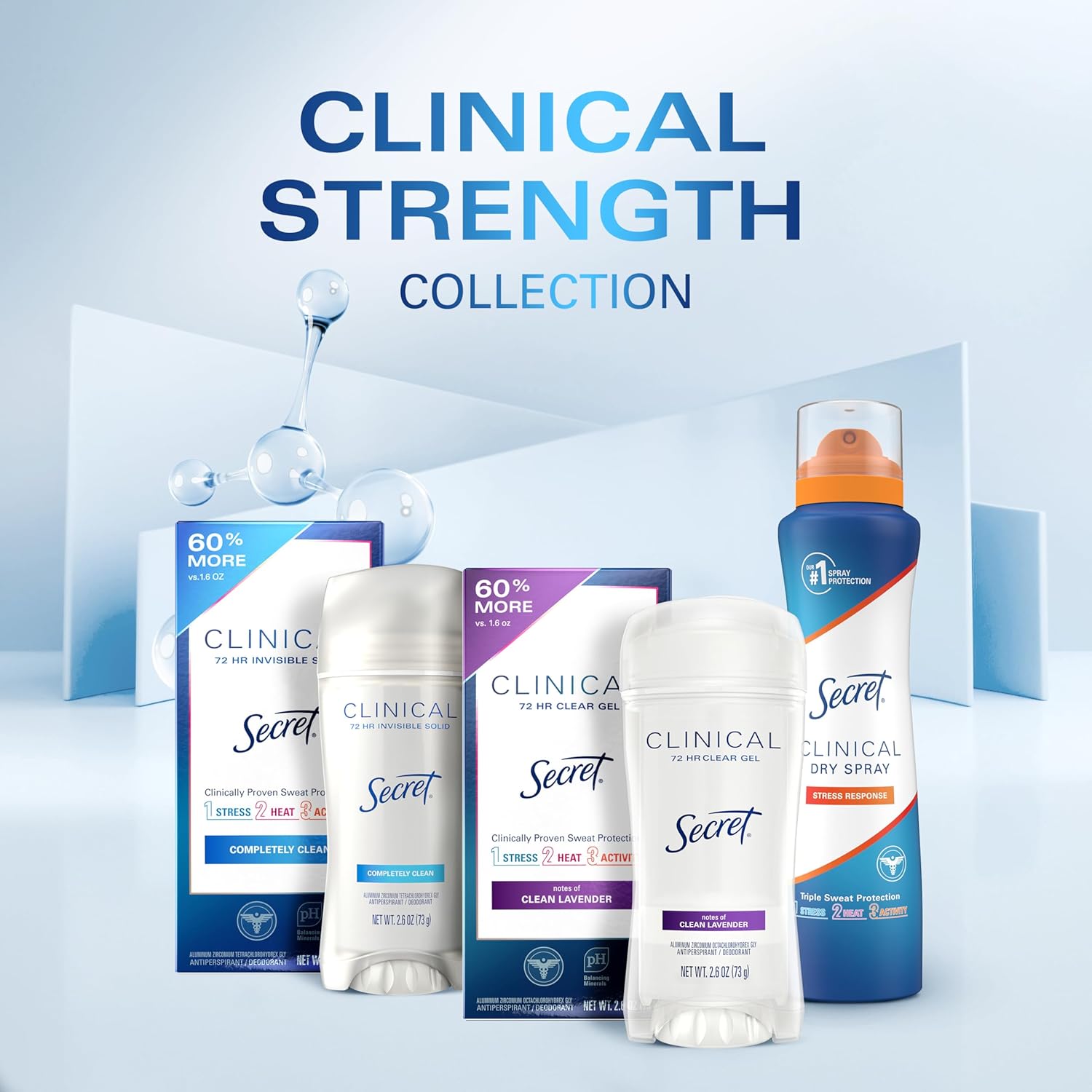 Secret_Clinical_Strength_Dry_Spray_Antiperspirant_Deodorant_for_Women,_3X_Stress_Protection,_72hr_Sweat_&_Odor_Protection,_PH_Balancing_Minerals,_Completely_Clean_Scent,_3.8_oz