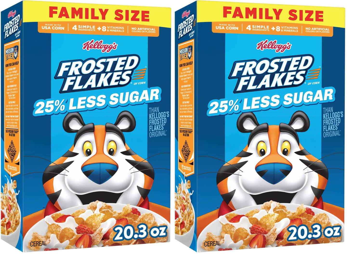 Kellogg's Frosted Flakes 25% Less Sugar Breakfast Cereal, Family Size