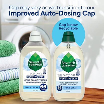 Seventh_Generation_Ultra_Concentrated_Free_&_Clear_Laundry_Detergent,_23.1_fl_oz,_2_Pack,_No_Dyes_or_Fragrance,_EasyDose_Cap,_Sensitive_Skin_Liquid_Laundry_Soap_Targets_Stains_and_Everyday_Messes