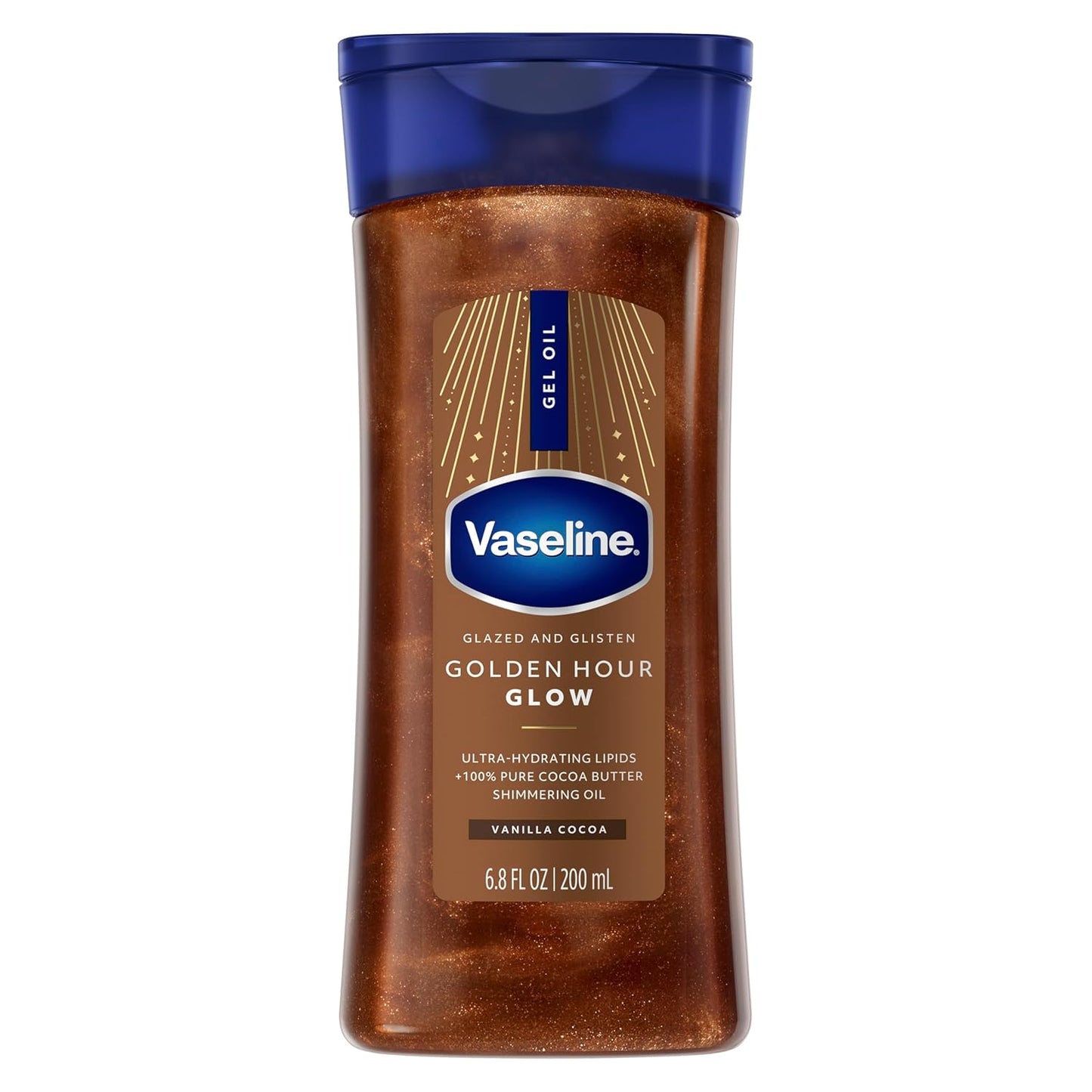 Vaseline_Glazed_and_Glisten_Golden_Hour_Body_Gel_Oil_Glow_Vanilla_Cocoa_Shimmering_with_Ultra-Hydrating_Lipids_and_100%_Pure_Cocoa_Butter,_6.8_Oz