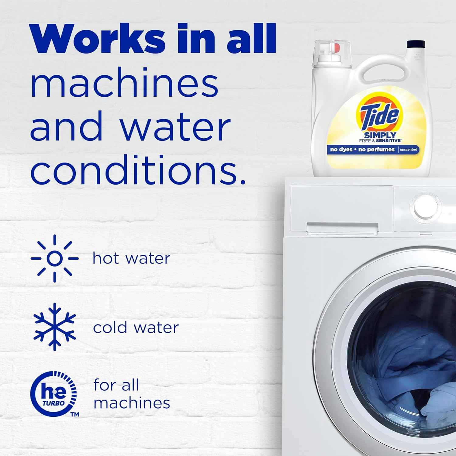 Tide Simply Liquid Laundry Detergent, Free & Sensitive Scent