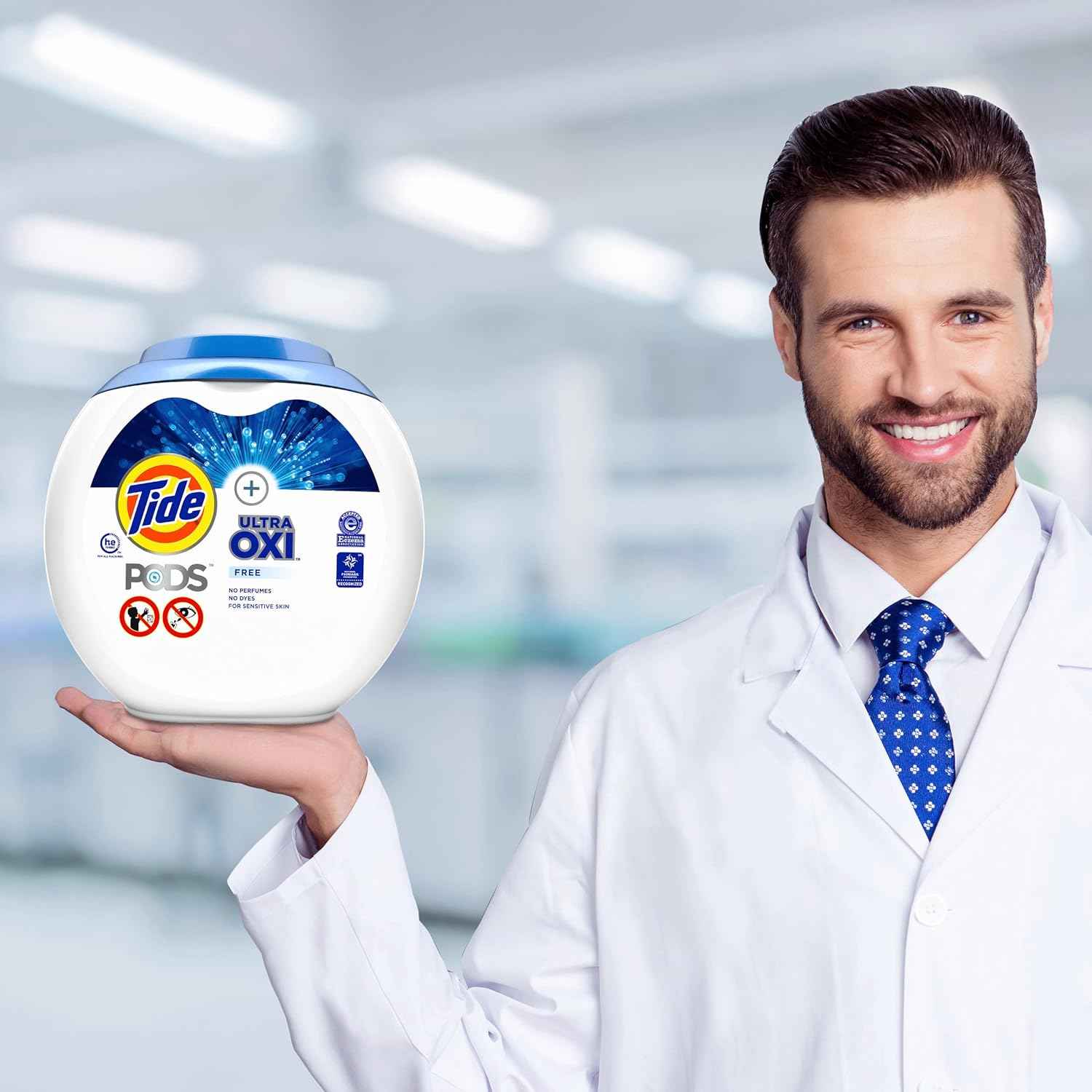 Tide PODS Ultra Oxi Free and Gentle Laundry Detergent Packs, 57 Count, Hypoallergenic Laundry Detergent Pods
