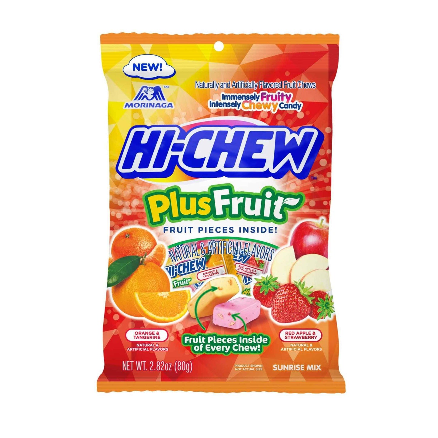 HI-CHEW Assorted, Green Apple Strawberry Mango Grape, Soft & Chewy Candy 2lb - 185+ Pieces Individually Wrapped - Made with Immensely Juicy Fruity Flavors