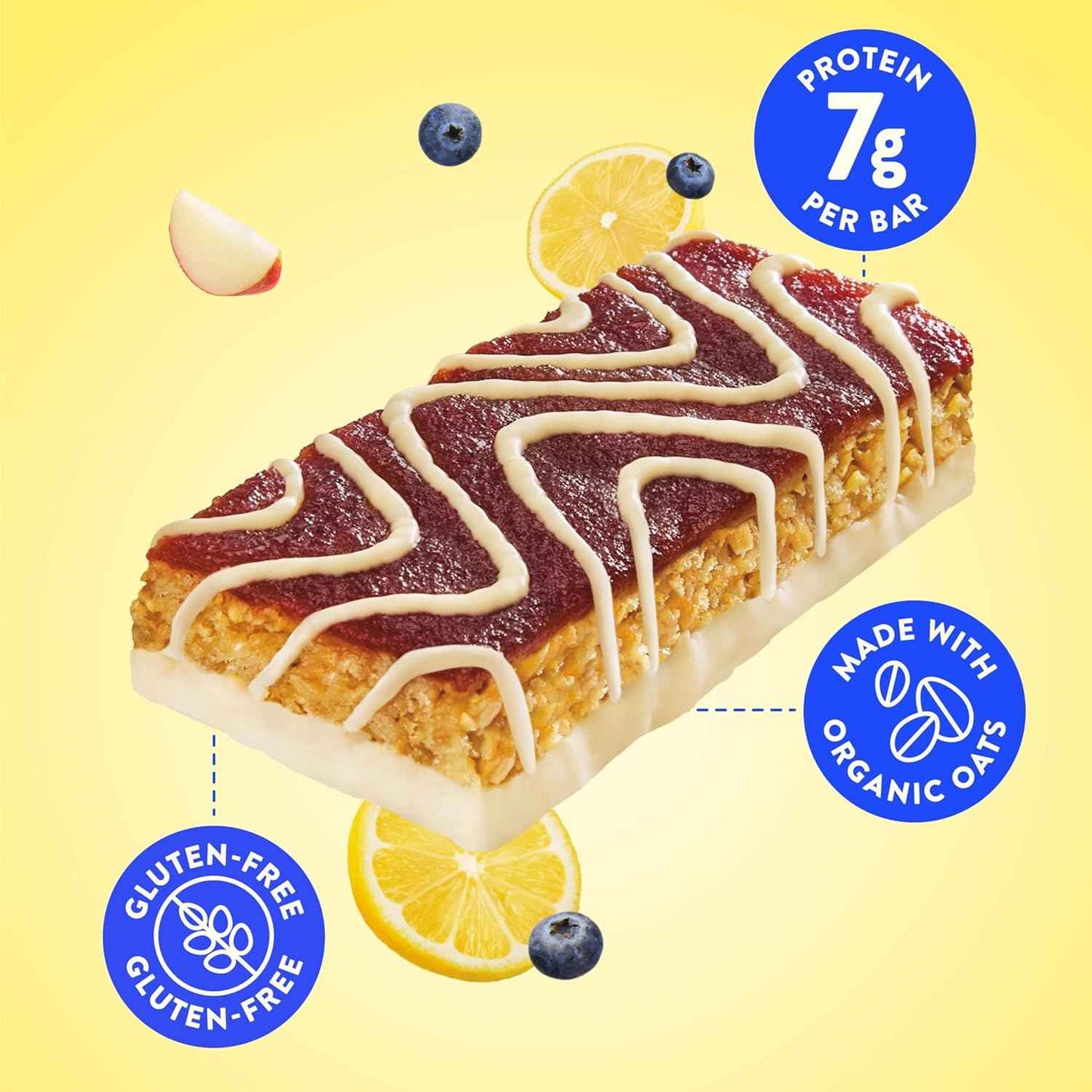 LUNA Bar - Mash-Ups LemonZest + Blueberry Flavor - Gluten Free Snack Bars - Non-GMO - Protein Bars - Made with Organic Oats (15 Pack)