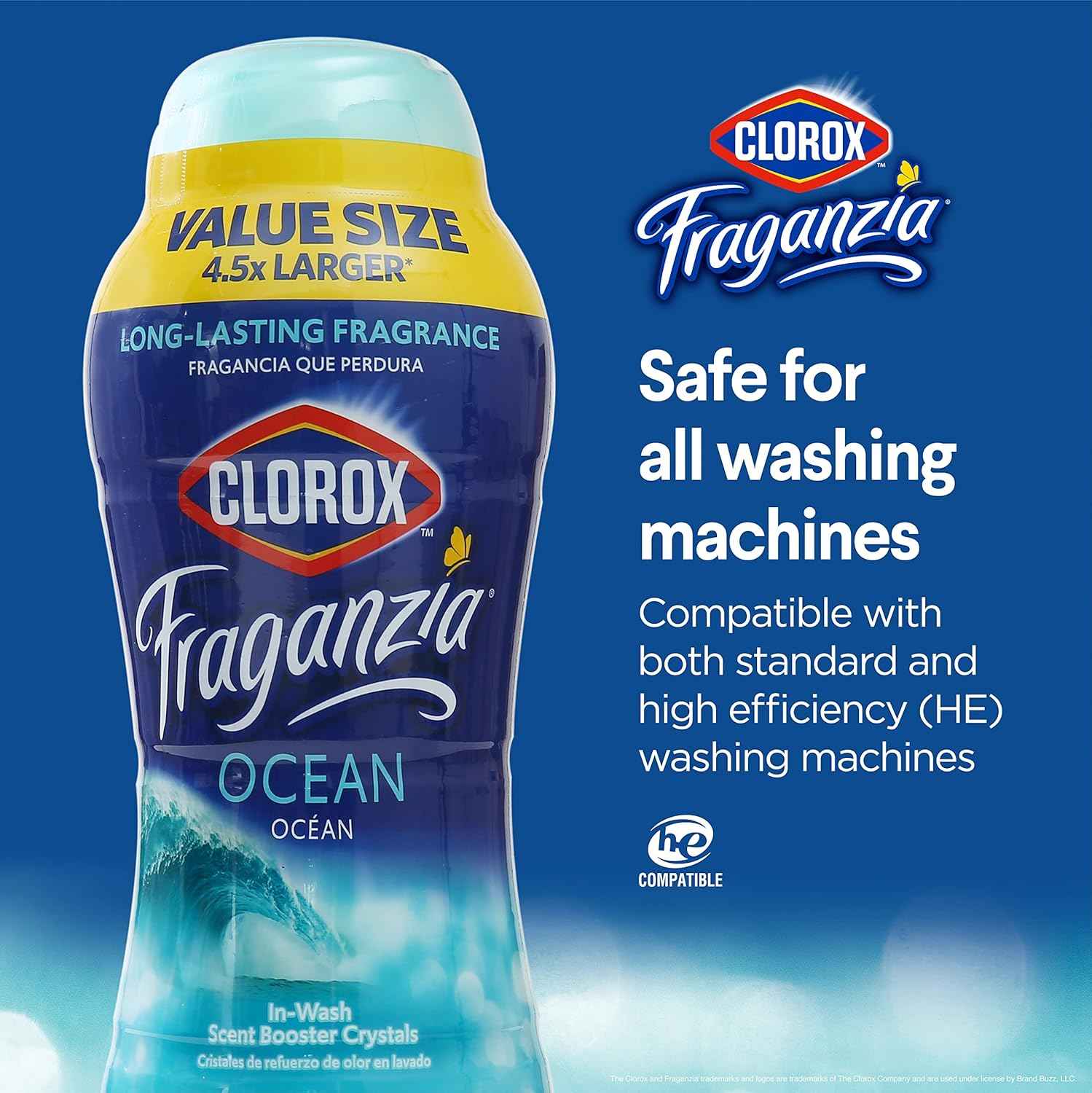 Clorox Fraganzia Laundry Scent Booster Crystals, In-Wash Fragrance Beads for Fresh-Smelling Clothes & Linens, Safe for All Fabrics & Colors, Easy-Pour Bottle