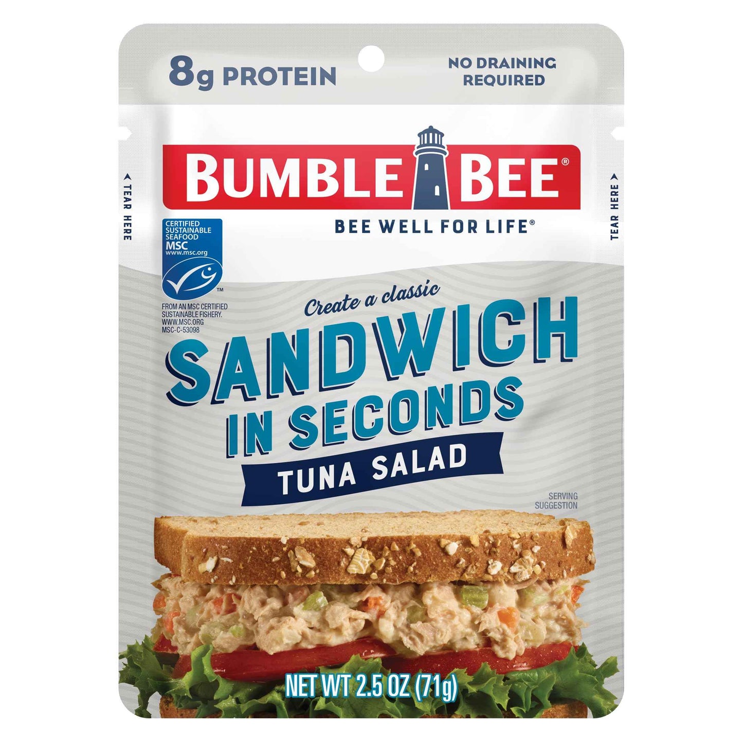 Bumble Bee Seasoned Tuna Pouch - Wild Caught and Ready to Eat for Snack, Salad, Korean Tuna Bowl - 14g Protein per Serving - PERFECT, PORTABLE, GOODNESS - 2.5 oz Packet