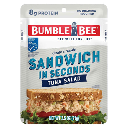Bumble Bee Seasoned Tuna Pouch - Wild Caught and Ready to Eat for Snack, Salad, Korean Tuna Bowl - 14g Protein per Serving - PERFECT, PORTABLE, GOODNESS - 2.5 oz Packet