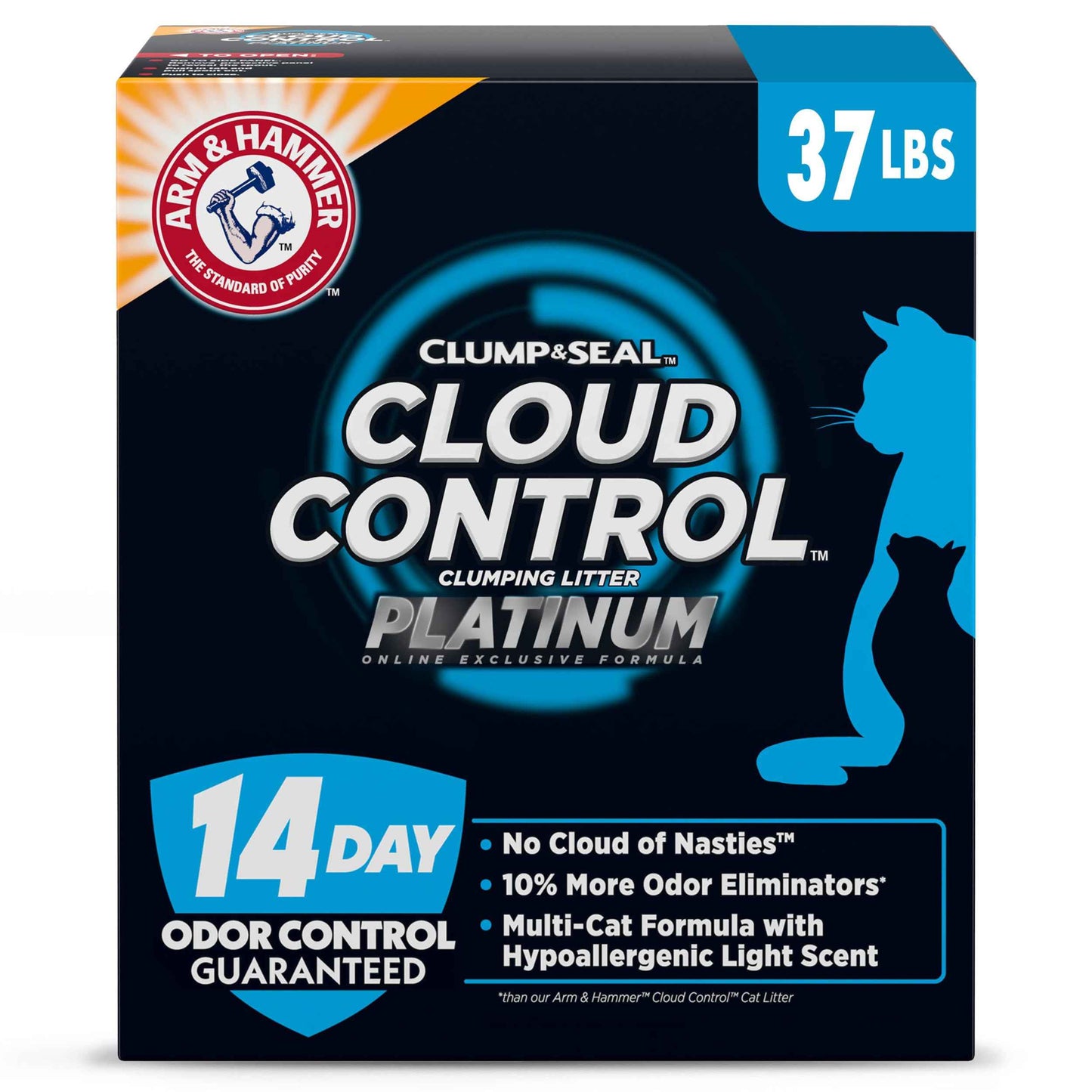 ARM & HAMMER Clump & Seal, Easy Clean Technology with No Scrubbing, 14-Day Odor Control