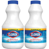 Clorox Regular Disinfecting Bleach Cleaner, 2 Pack Concentrated Liquid Bleach, Removes Mold, Mildew and Stains, Whitens, for Multi Purpose Cleaning and Laundry, 24 oz Bottles