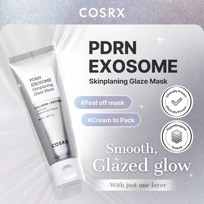 COSRX PDRN EXOSOME Glaze Wrapping Mask with SALMON DNA PDRN, Instant Glow, Easy Peel-Off Overnight Mask for Glass Skin, Firmness, Elasticity & Skin Texture Care, Mothers day gifts Korean Skin Care