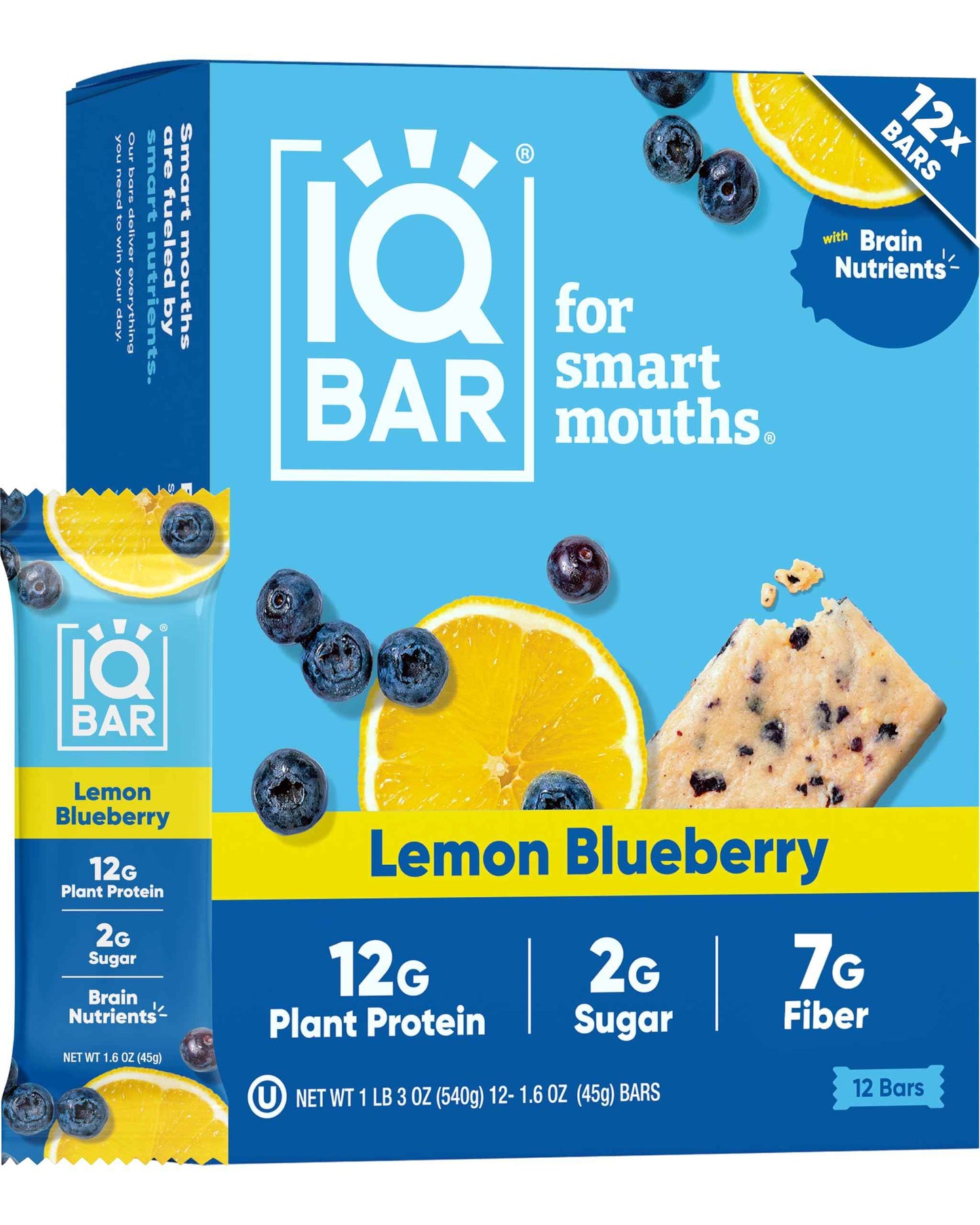 IQBAR Clean Plant Protein Bars - Keto, Vegan, High Fiber, Gluten and Dairy Free, Low Sugar Snack - Brain and Body Nutrients for Focus, Energy, Meal Replacement
