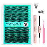 VAVALASH DIY Lash Extension Kit with 280 Clusters of Individual Lashes - 30D and 40D, 0.07D - 10-16mm Mixture - Lash Clusters, Lash Bond, Seal and Lash Tweezer for Eyelash Extensions at Home - Makeup