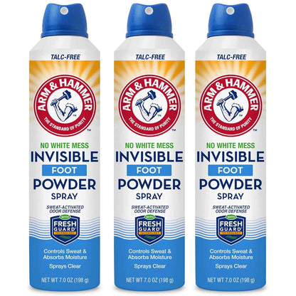 Arm & Hammer Invisible Foot Powder Spray, Clear Talc-Free Sweat Control, Odor Eliminating Foot Spray For Men & Women, 7 Oz