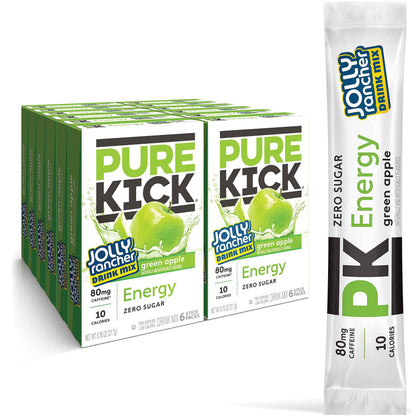 PURE KICK Energy Singles To Go Drink Mix, Includes 12 Boxes with 6 Packets in each Box, 72 Total Packets
