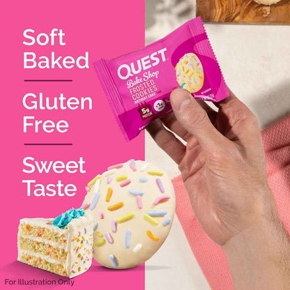 Quest Nutrition Frosted Protein Cookies, <1g Sugar, 5g Protein, 1g Net Carbs, Gluten Free