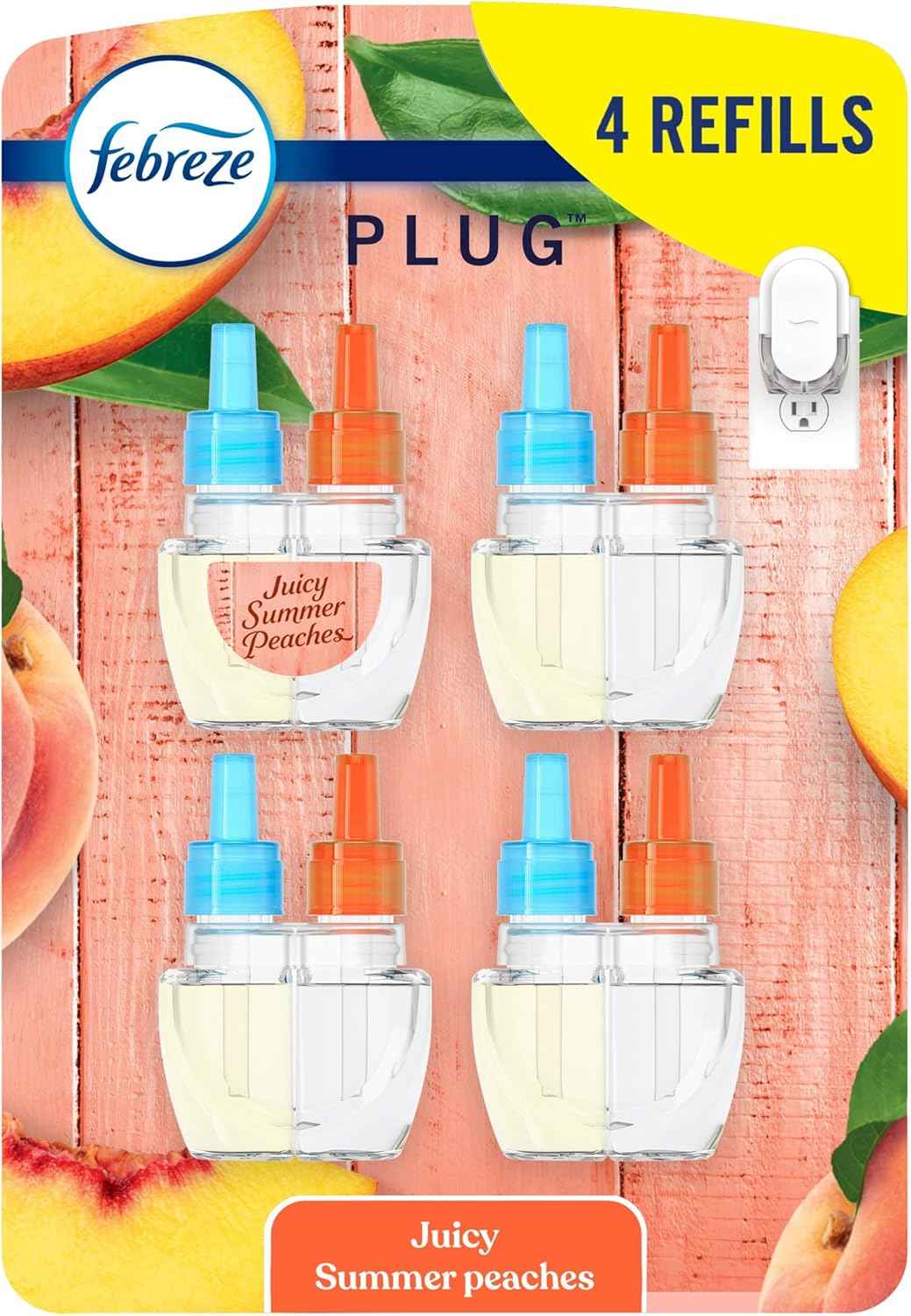 Febreze Plug In Air Freshener, Odor-Fighting Scented Oil Refill, Air Fresheners for Home and Bathroom and Kitchen, Long Lasting for Strong Odors