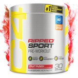 C4 Ripped Sport Pre Workout Powder - NSF Certified for Sport + Zero Sugar Preworkout Energy Supplement for Men & Women - 135mg Caffeine + Weight Loss - 30 Servings