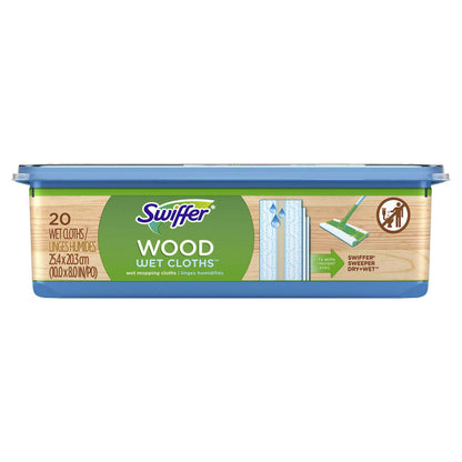 Swiffer Heavy Duty Mop Wet Multi-Surface Cloth Refills for Floor Mopping and Cleaning, Hardwood Floor Cleaner, 20 count