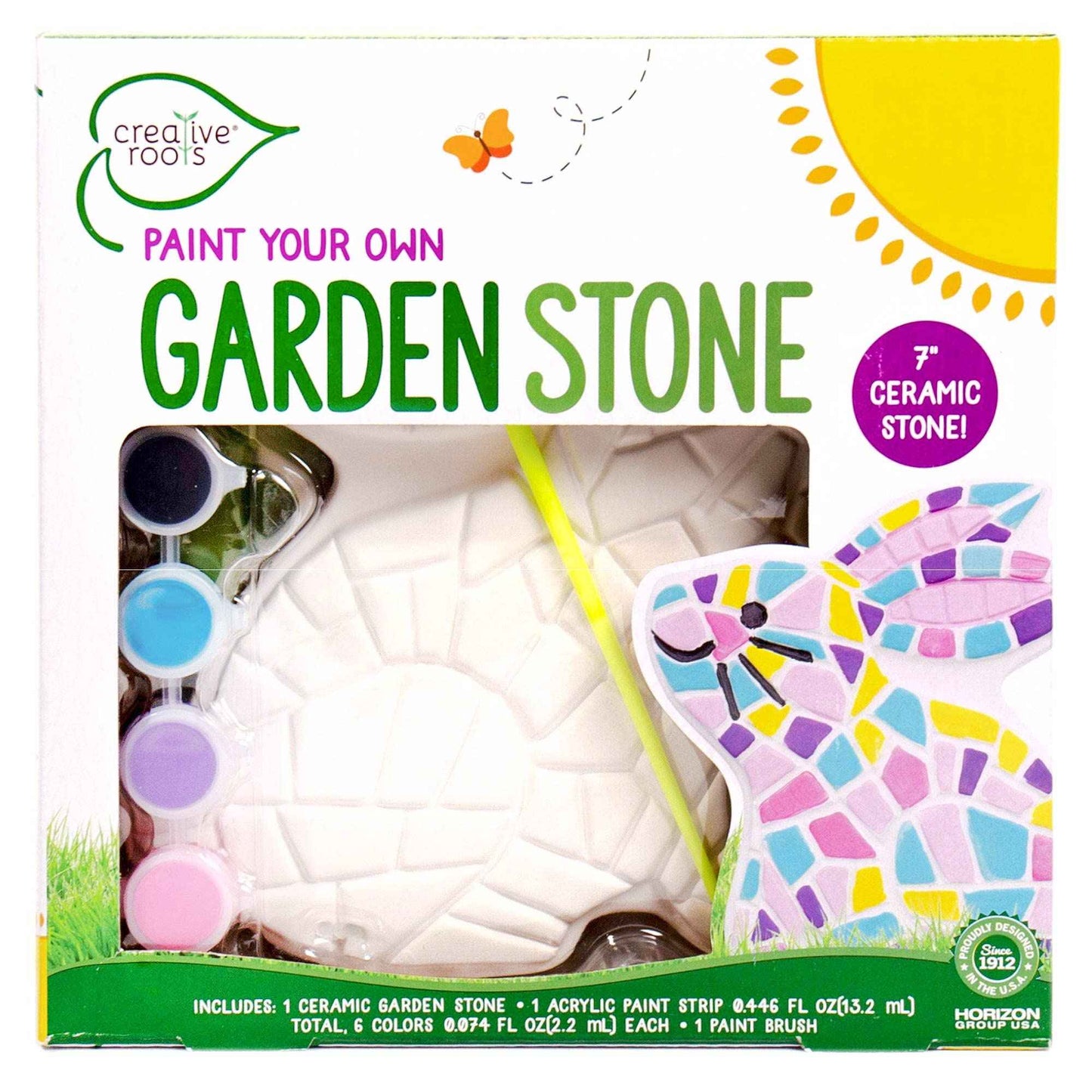 Creative Roots Paint Your Own Garden Stone, Craft Kits, Stepping Stones Kit for Kids, Ceramics to Paint, Ages 6+