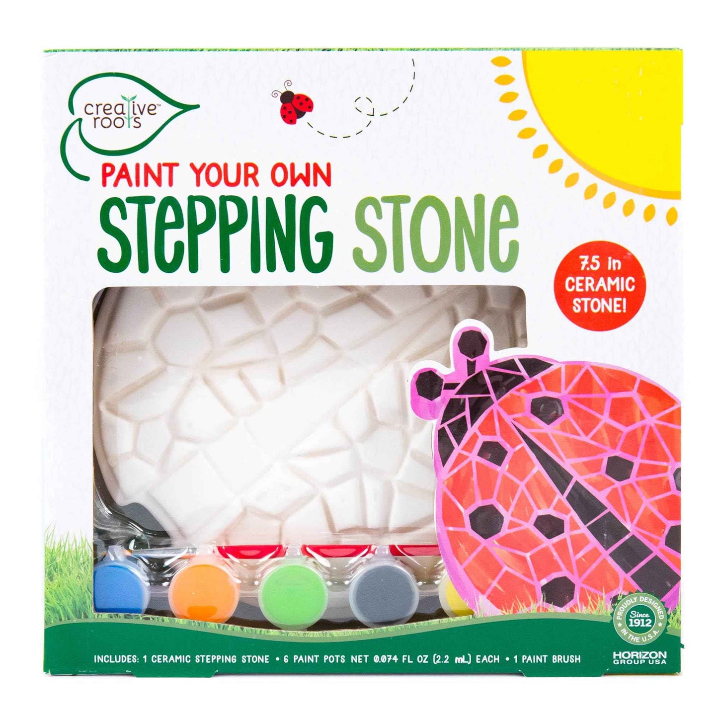 Creative Roots Paint Your Own Garden Stone, Craft Kits, Stepping Stones Kit for Kids, Ceramics to Paint, Ages 6+