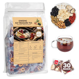 Kidney Tea Formula Ginseng Six Treasure Tea, Ginseng & Mulberry Herbal Tea, Kidney Cleanse Detox & Repair, Traditional Chinese Herbal Tea Bags, Five Treasures Teas For Men Women (30 Bags/1 Pack)