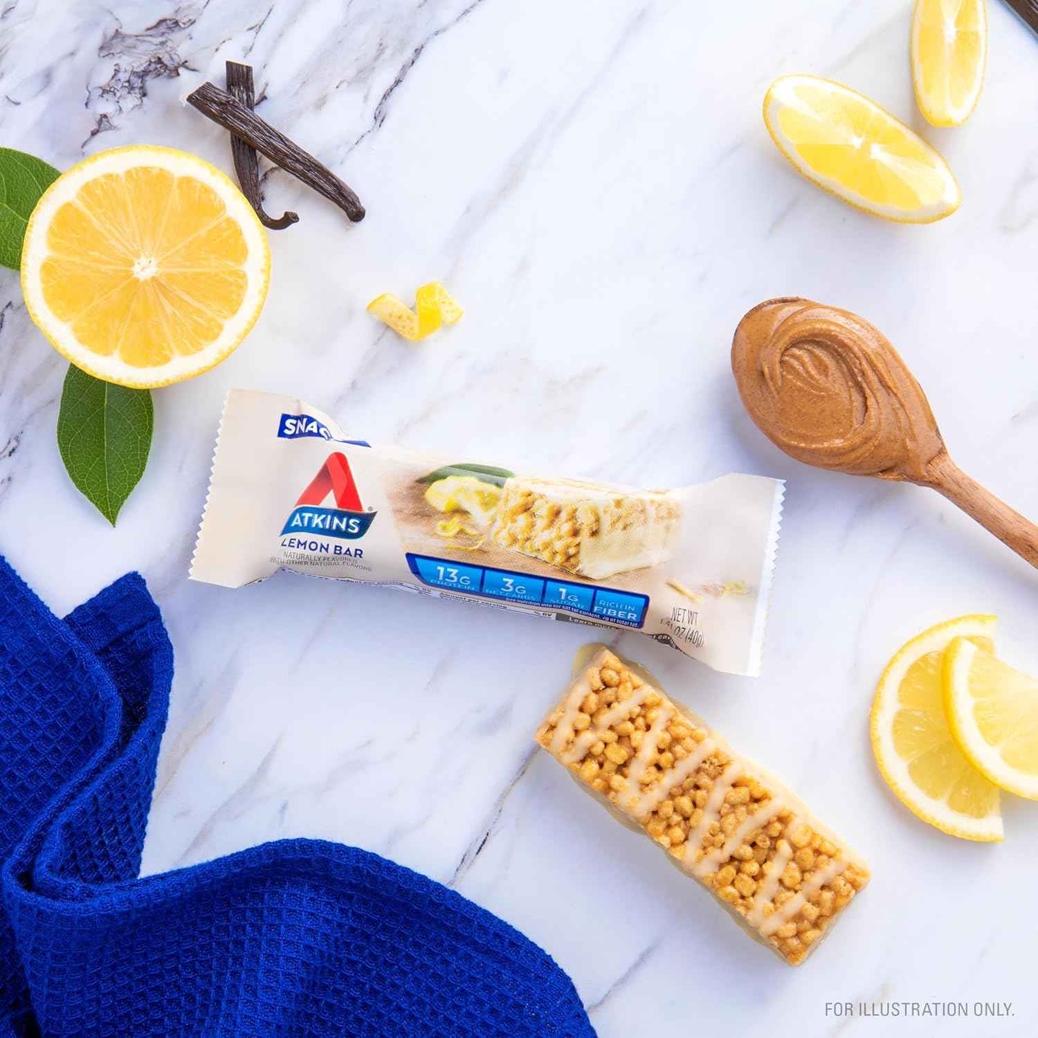 Atkins, High Protein Bar, Low Sugar and Low Carb, Keto Friendly Snack, Gluten Free, High in Fiber, Made with Real Almond Butter