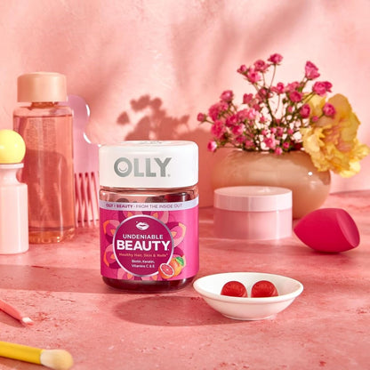 OLLY_Undeniable_Beauty_Gummy,_For_Hair,_Skin,_Nails,_Biotin,_Vitamin_C,_Keratin,_Chewable_Supplement,_Grapefruit,_30_Day_Supply_-_60_Count