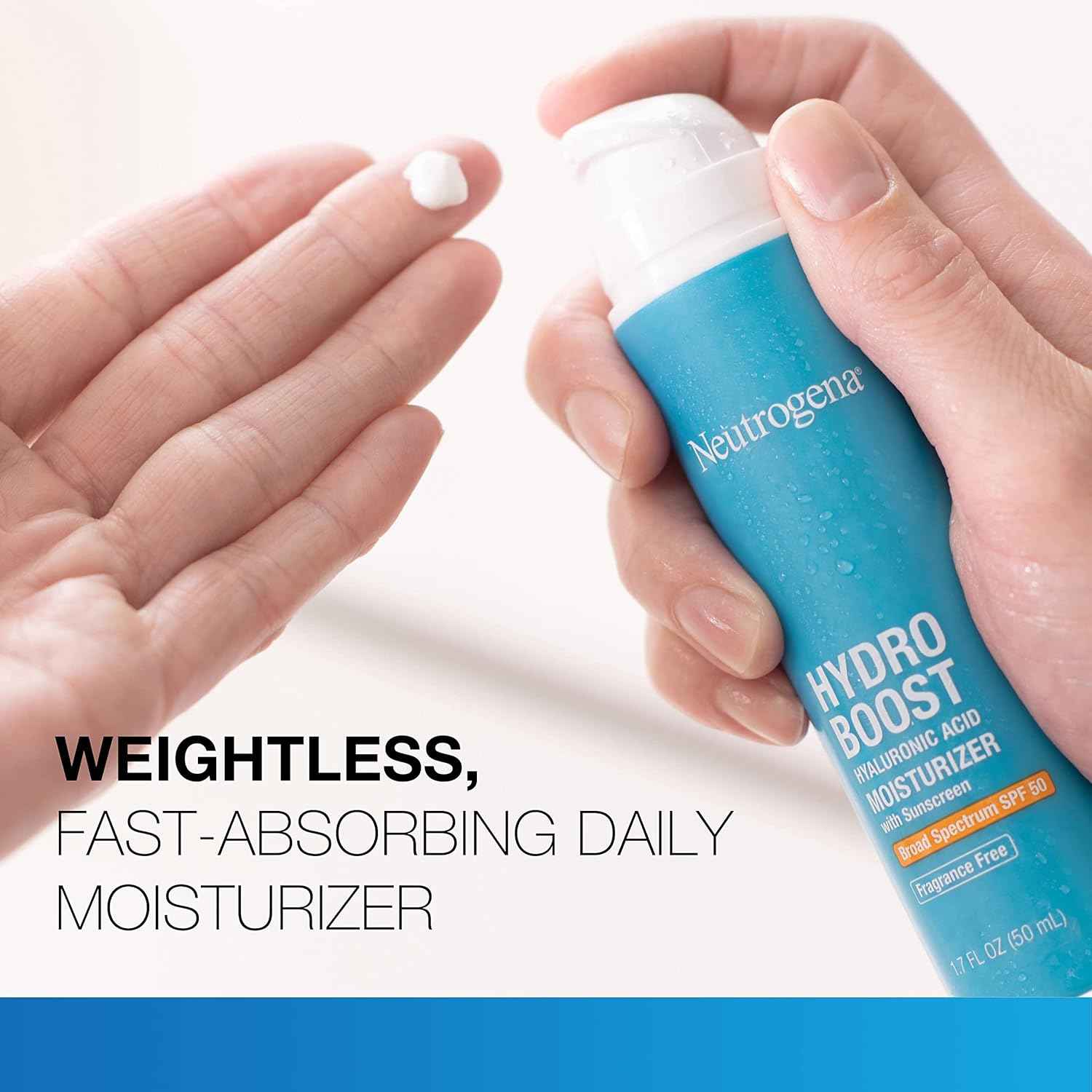 Neutrogena Hydro Boost Hyaluronic Acid Hydrating Face Moisturizer With SPF 50, Fragrance Free Facial Moisturizer, 1.7 fl. oz, & Trial Size Hydro Boost Facial Cleanser, 0.5 fl. oz