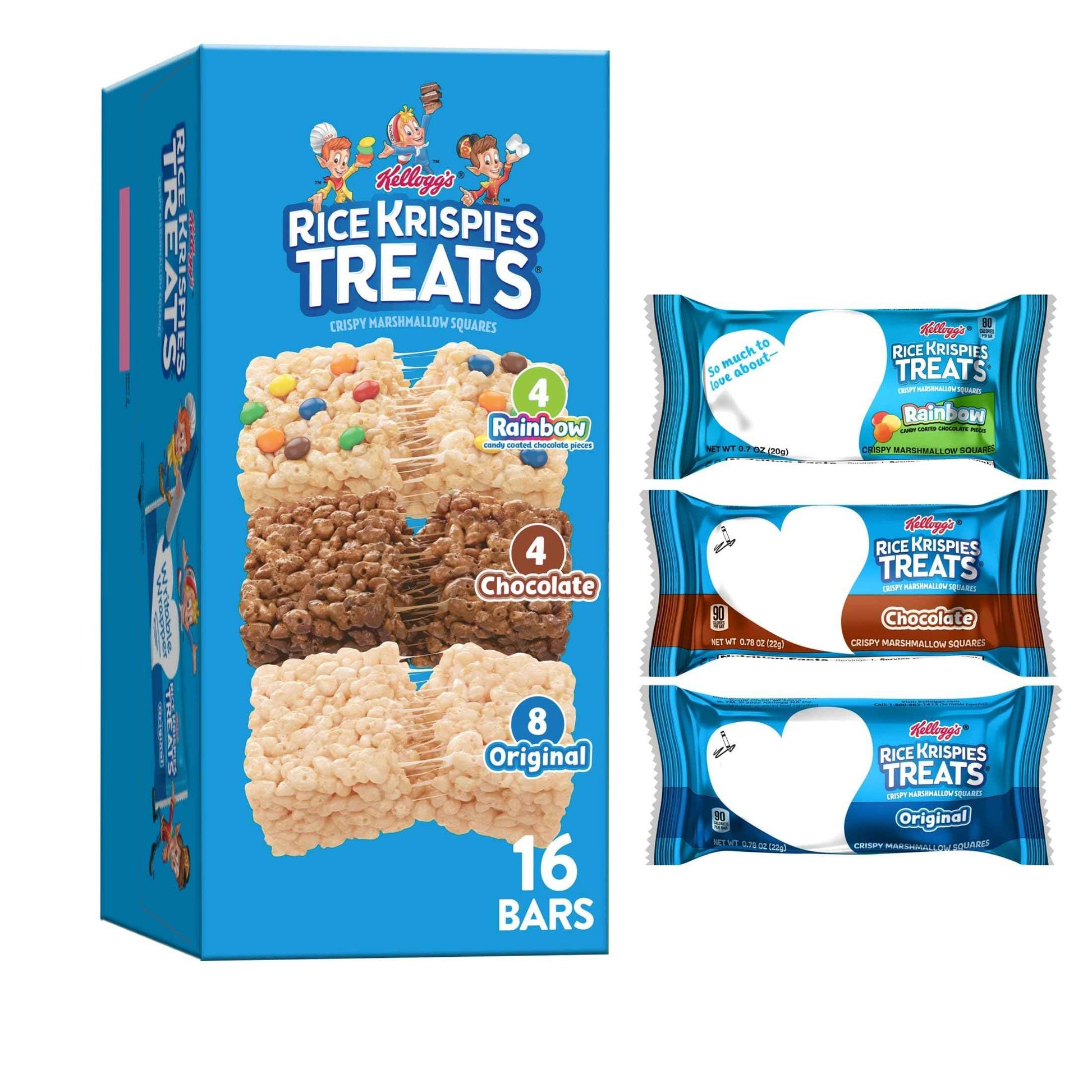 Rice Krispies Treats Crispy Marshmallow Squares, Kids Snacks, Cereal Bars, Variety Pack