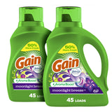 Gain + Aroma Boost Liquid Laundry Detergent, HE Compatible with Febreze and Oxi (125) - Moonlight Breeze Scent