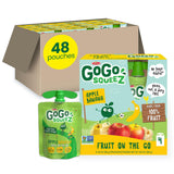 GoGo squeeZ No Sugar Added Applesauce and Fruit Puree, 3.2 oz Pouches, Fruit Snacks for Kids, Gluten Free, Nut Free, Recloseable Cap, BPA Free