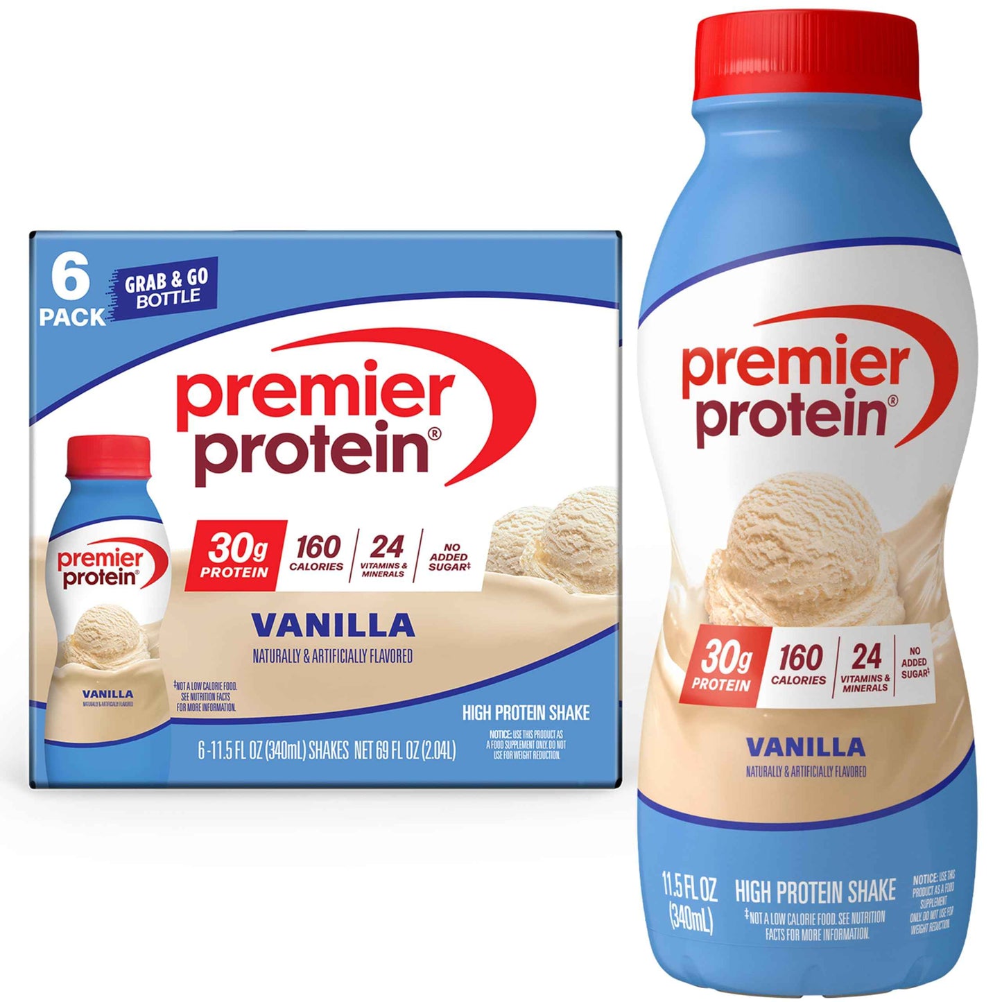 Premier Protein Shake, 30g Protein, No Added Sugar, 24 Vitamins & Minerals to Support Immune Health, 11.5 fl oz