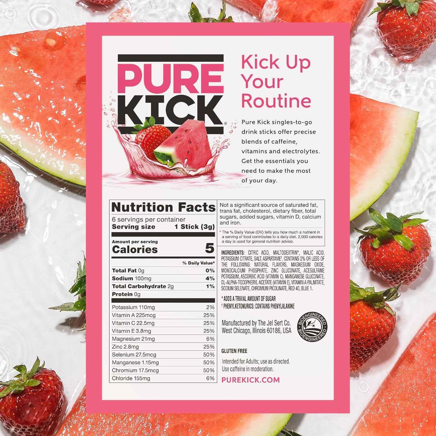 Pure Kick Hydration Singles To Go Drink Mix, Includes 12 Boxes with 6 Packets in each Box, 72 Total Packets
