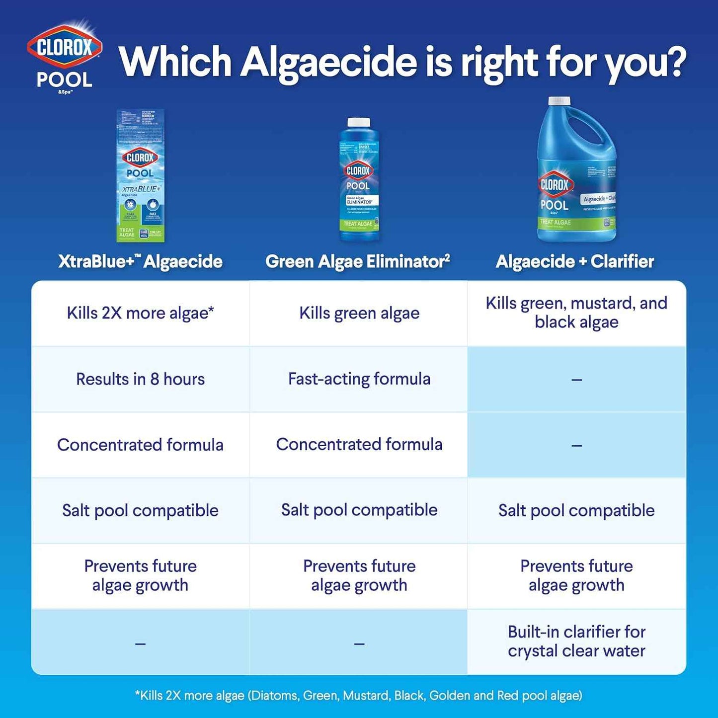 Clorox® Pool&Spa™ Swimming Pool Algaecide, Prevents and Treats Pool Algae, Non-Foaming