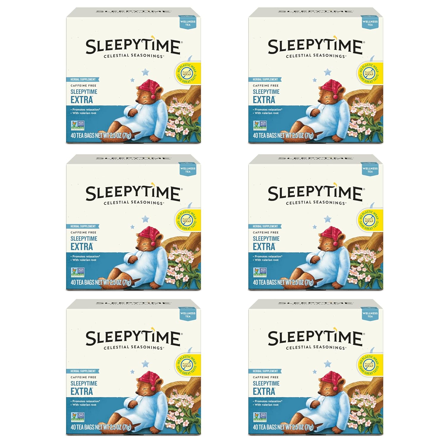 Celestial_Seasonings_Sleepytime_Extra_Herbal_Tea,_Promotes_Relaxation,_40_Count_(Pack_of_6)