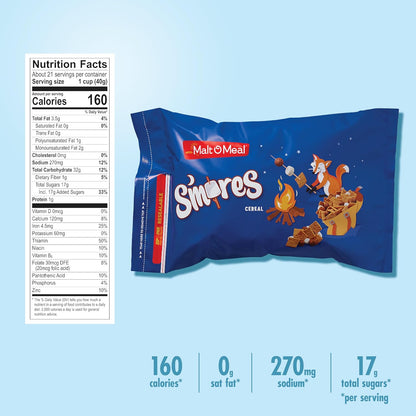 Malt-O-Meal_S'mores_Breakfast_Cereal,_Chocolatey_Puffs_and_Marshmallow_Bits,_Large_Cereal_for_Family,_30_OZ_Resealable_Bag