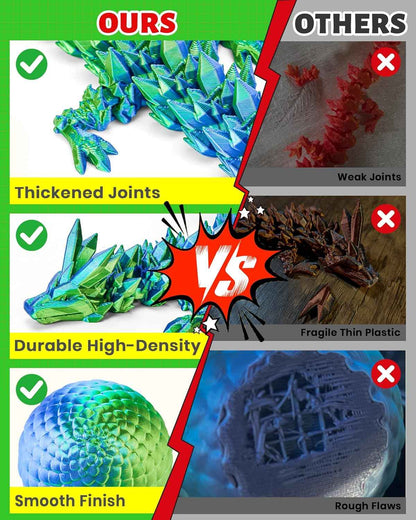 TBOLINE 12" 3D Printed Dragon Egg, Easter Basket Stuffers for Kids, Large Prefilled Easter Eggs, Stuffed Egg Hunt Fillers with Easter Toys, 3D Printer Animals Fidget Toys for Boys Teen 5-7 4-6 8-12