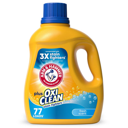 ARM &amp;amp; HAMMER Plus OxiClean Fresh Scent, 77 Loads Liquid Laundry Detergent, 100.5 Fl oz