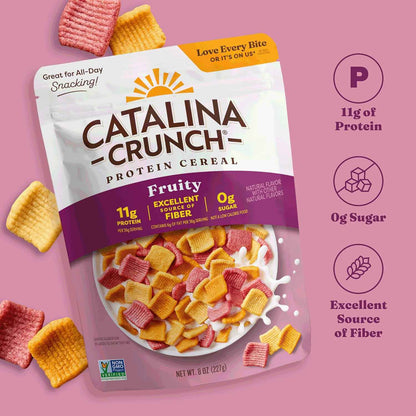 Catalina Crunch Protein Cereal - Sugar Free Breakfast Cereal with 11g of Protein - Gluten Free - Fruity - 8 oz. Bag (Pack of 1) (Packaging May Vary)