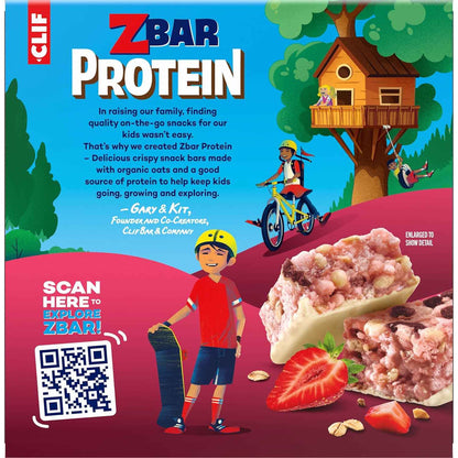Zbar Protein - Strawberries 'N Creme - Crispy Snack Bars - Made with Organic Oats - Non-GMO - 5g Protein - Gluten Free Protein Bars (5 Pack)